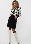 Esqualo Floral Printed Button Up Cardigan, Black