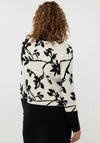 Esqualo Floral Printed Button Up Cardigan, Black