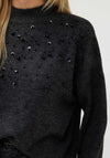 Esqualo Bead Embellished Jumper, Dark Grey