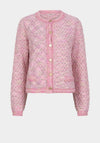 Esqualo Textured Knit Buttoned Cardigan, Pink