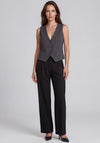 Esqualo Pinstripe Button Up Waistcoat, Dark Grey