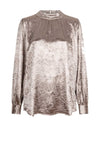 Esqualo Satin Crinkle Blouse, Dark Gold