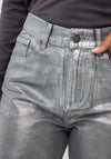 Esqualo Metallic Straight Leg Jeans, Silver