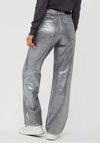Esqualo Metallic Straight Leg Jeans, Silver