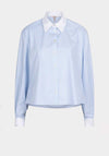 Esqualo Rhinestone Embellished Striped Shirt, Blue