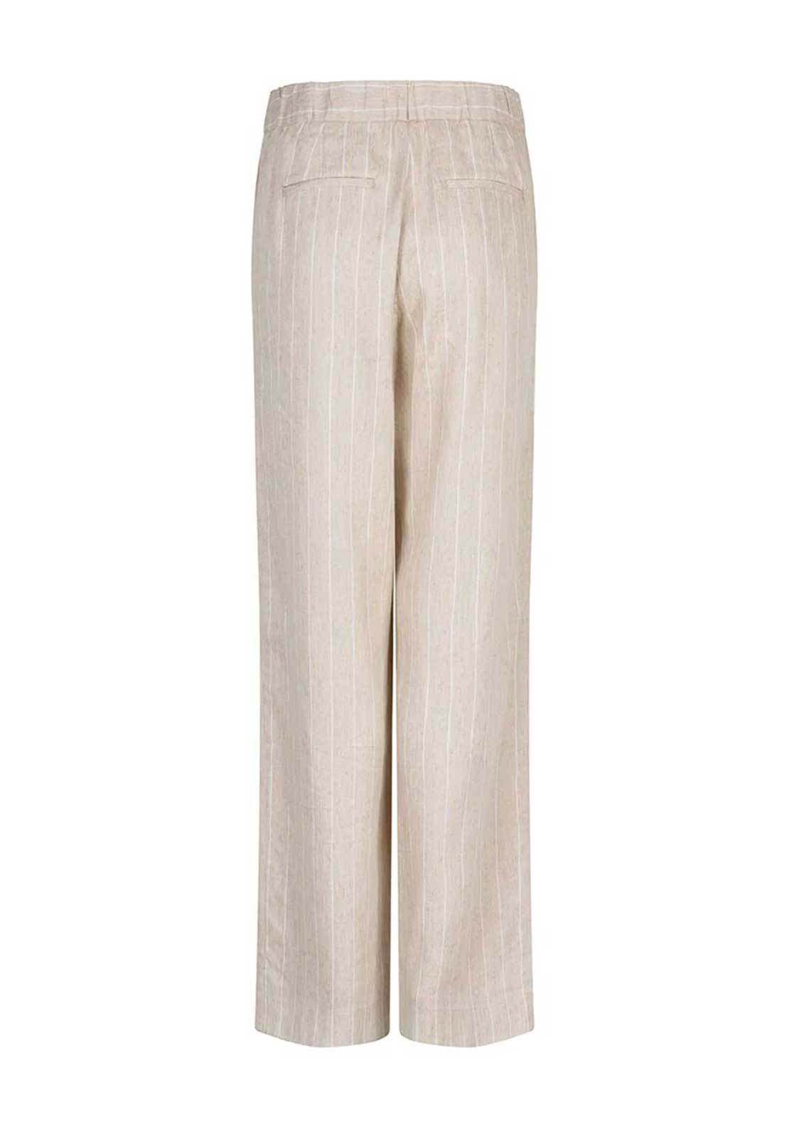 Esqualo Pinstripe Linen Trousers, Beige