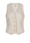 Esqualo Pinstripe Linen Waistcoat, Beige