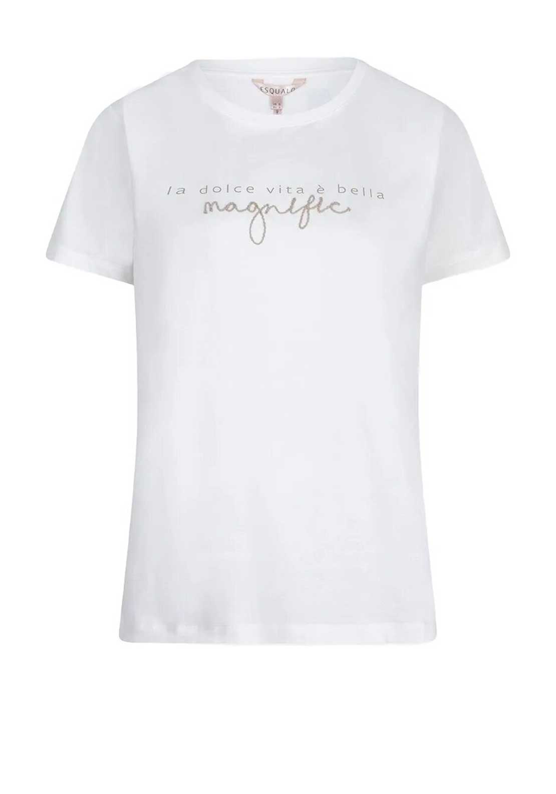 Esqualo Embroidered Short Sleeve T Shirt, White