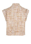 Esqualo Sequin Tweed Style Sleeveless Jacket, Beige