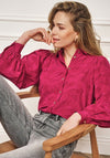 Esqualo Jacquard Flower Blouse, Pink