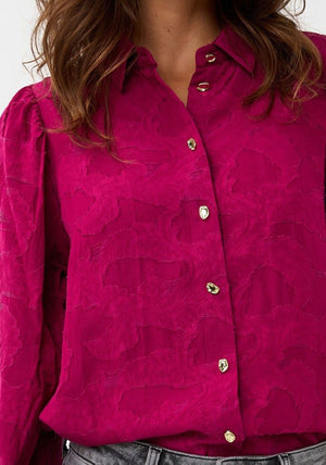 Esqualo Jacquard Flower Blouse, Pink