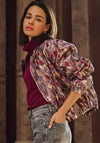 Esqualo Metallic Mosaic Bomber Jacket, Purple Multi