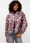 Esqualo Metallic Mosaic Bomber Jacket, Purple Multi