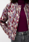 Esqualo Metallic Mosaic Bomber Jacket, Purple Multi