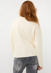 Esqualo Pearl Rib Neck Knit Jumper, Cream