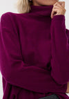 Esqualo Wool Roll Neck Knit Jumper, Purple