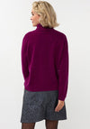 Esqualo Wool Roll Neck Knit Jumper, Purple
