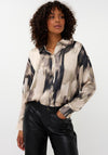 Esqualo Printed Satin Shirt, Grey Multi