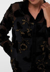 Esqualo Velvet Gold Leaf Shirt, Black