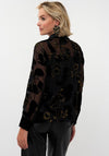 Esqualo Velvet Gold Leaf Shirt, Black