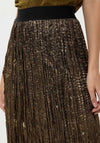 Esqualo Crushed Foil Skirt, Gold
