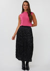 Esqualo Plisse Changeant Pleated Skirt, Black