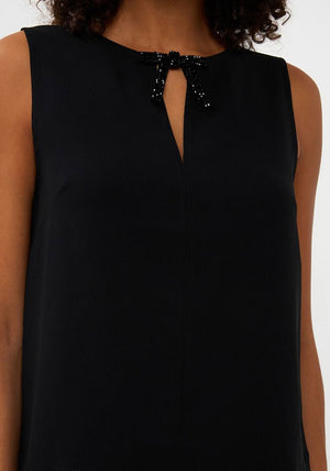 Esqualo Bow Detail Keyhole Top, Black