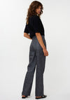 Esqualo Leopard Faux Leather Wide Leg Trouser, Grey