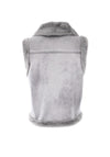 EsQualo Suede Fur Sleeveless Gilet, Light Grey
