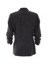 EsQualo Bow Brooch Pinstripe Blazer, Grey