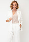 EsQualo Pinstriped Cropped Sleeve Blazer, White