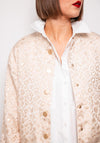 Esqualo Jacquard Animal Print Bomber Jacket, Gold
