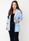 Esqualo Striped Faux Pocket Detail Blazer, Blue