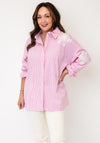Esqualo Striped With Floral And Bead Detail, Pink