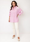 Esqualo Striped With Floral And Bead Detail, Pink