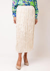 Esqualo Crinkle Effect A-Line Skirt, Cream