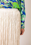 Esqualo Crinkle Effect A-Line Skirt, Cream