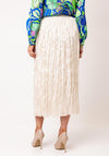 Esqualo Crinkle Effect A-Line Skirt, Cream