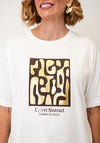 EsQualo Graphic Print T-Shirt, White Multi