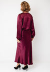 Esqualo Satin Round Neck Blouse, Wine