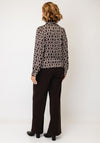 EsQualo Geometric Print with Scarf Detail Blouse, Brown