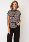 EsQualo Geometric Print Blouse, Brown Multi