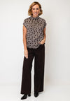 EsQualo Geometric Print Blouse, Brown Multi
