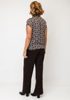 EsQualo Geometric Print Blouse, Brown Multi