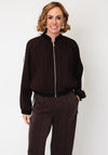 Esqualo Pleated Contrast Stripe Bomber Jacket, Brown
