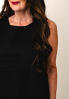 EsQualo Linen Relaxed Sleeveless Top, Black