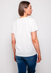Esqualo Wavy Print T Shirt, White and Beige
