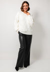 Esqualo Fluffy Knit Sequin Embellished Jumper, White