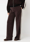 Esqualo Striped Side Wide Leg Trousers, Brown