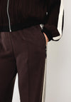Esqualo Striped Side Wide Leg Trousers, Brown